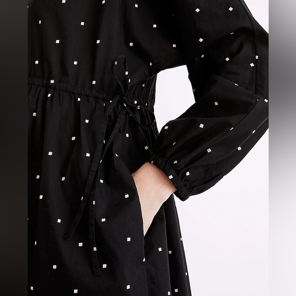 Madewell Button-Front Tie-Waist Mini Dress in Square Spot - large - Picture 4 of 6